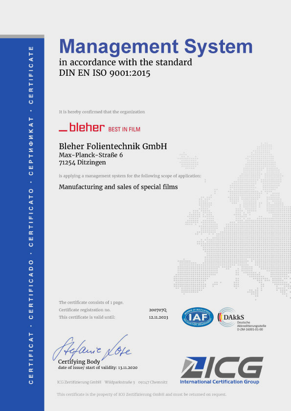 Bleher EN Certificate ISO-9001